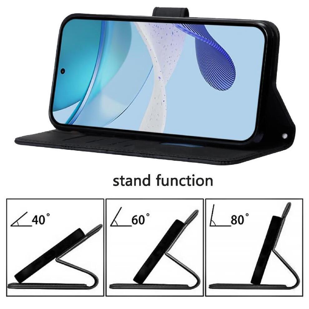 (Black) Case for Nothing Cmf Phone 2 Pro Pu Leather Credit Card Holder Wallet Cover Flip Folio Book Protective