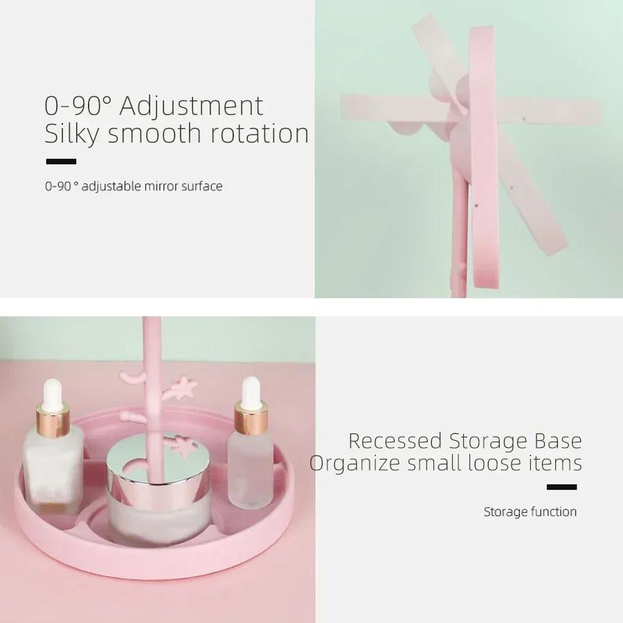 Светодиодное сенсорное зеркало для макияжа, перезаряжаемое через USB, гибкая подсветка, 3 цветовых режима, инструмент для макияжа, подсветка для ванной