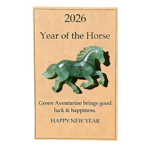 Карманный талисман «Счастливые лошади» с карточкой Приносит удачу 2026 год Лошади Карманный жетон Украшение Подарки на Новый год