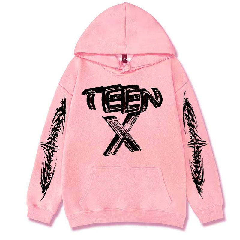 Свитшот с логотипом рэпера Ken Carson Teen X Мужской Высокое качество Повседневный Флисовый Худи Унисекс Винтажный Хип-хоп Оверсайз Пуловер Худи