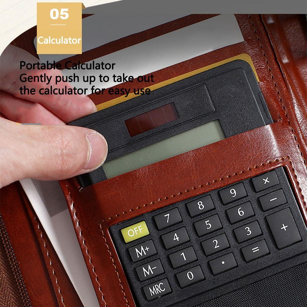 Portable Portfolio Binder 6-Ring Business Notebook Memo Book File Folder Document Storage