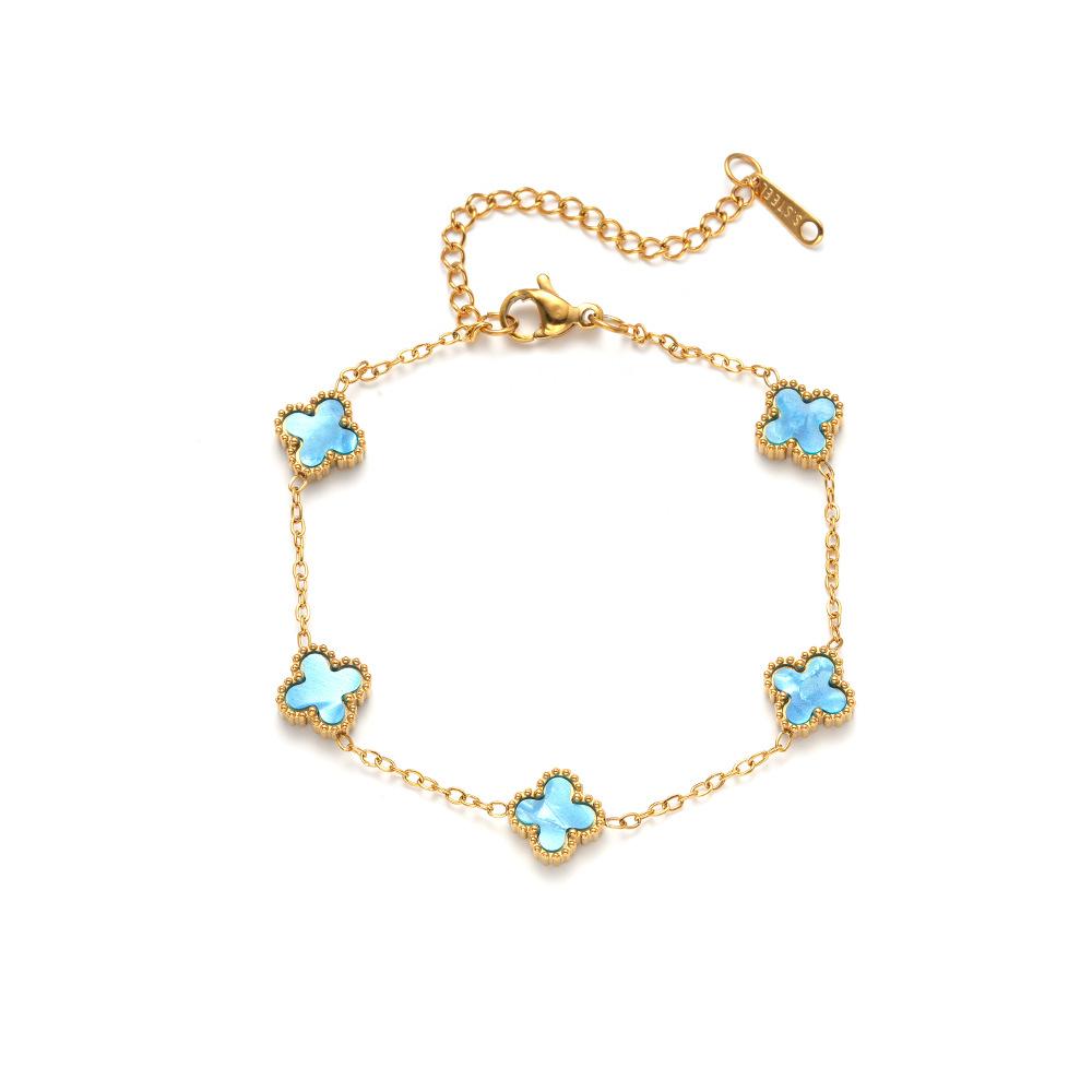 Браслет «Четырехлистный клевер» 9 мм — Роскошное и высококлассное женское ювелирное изделие, которое не потускнеет. Уникальный и минималистичный браслет-манжета.