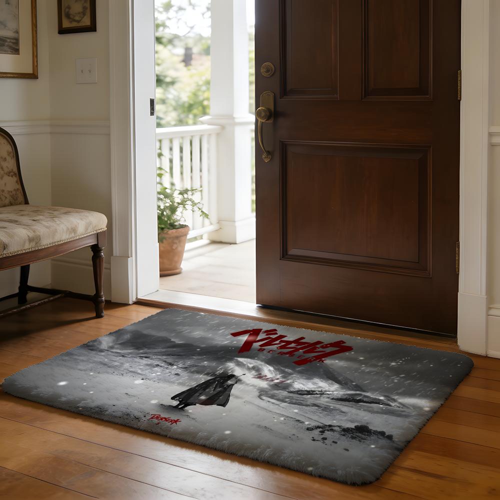 Floor Mat Soft Flannel Rug Non Slip Absorbent Mat for Bathroom Bedroom Home Decor Guts Sword In B Berserk