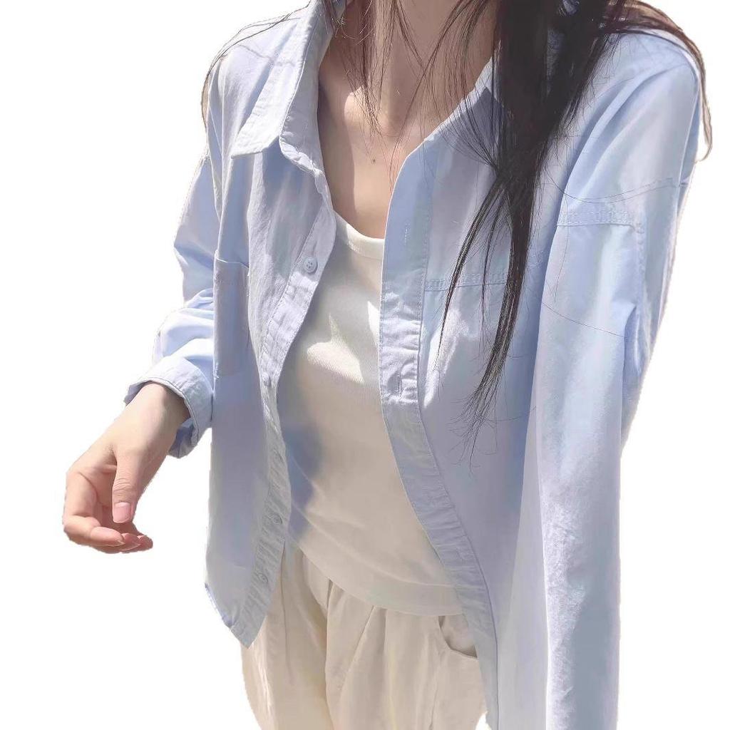 Женская блузка ретро-стиля синего цвета с длинным рукавом для весны и осени, размер petite