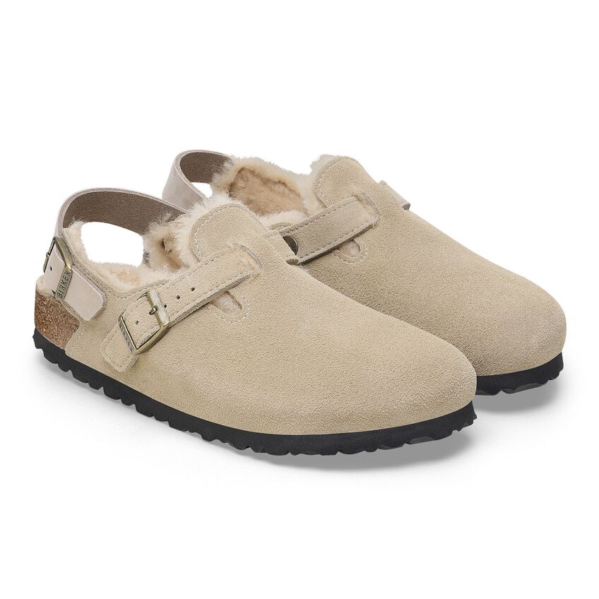 Birkenstock Tokio Низкие повседневные ботинки из овчины Унисекс Тауп Обычные 1028327
