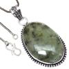 Pendant Prehnite Gemstone Valentine'Day Ethnic Silver Jewelry 2.25"
