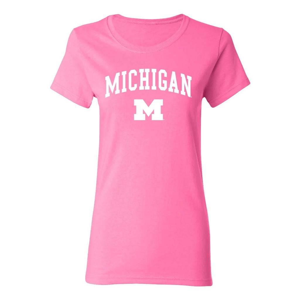 Женская футболка Michigan Wolverines с логотипом-аркой - Азалия