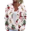 Women's Fashion Christmas Printed Long Sleeve Knitted Cardigan Button Down Jacket