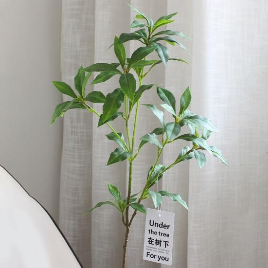Искусственная ветка дерева Пиерис Зеленый лист Реалистичный Неувядающий Не требует полива Свадебное фото