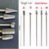 5pcs 100mm Long Rotary Burrs Set 3x6mm Solid Carbide Single Cut Tool Bits