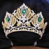 Luxury Baroque Crystal AB Tiaras Crowns Vintage Rhinestone Prom Diadem Women Pageant Wedding Hair Accessories Jewelry Ornaments