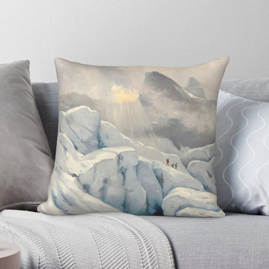 On The Glacier Gabriel Lopp Square Pillowcase Polyester Linen Velvet Printed Zip Decor Pillow Case Car Cushion Cover Wholesale