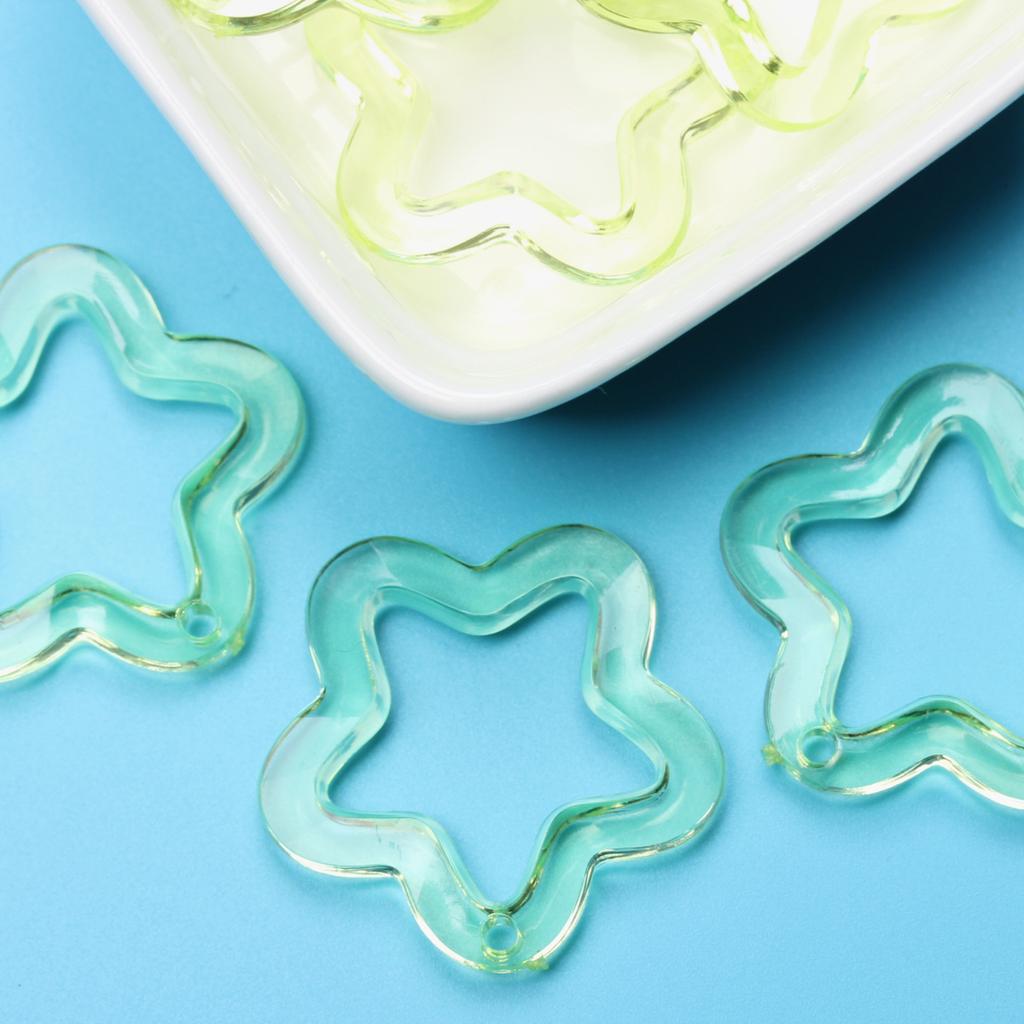 Home Party Supplies Fashion Acrylic DIY Jewelry Accessories 30mm Star Loose Beads for Bracelet Earring Making Material Transparent Charms Creative