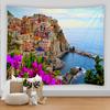 3D красивый приморский пейзаж с принтом дома, настенный гобелен, хиппи, настенный богемный гобелен, мандала, искусство, эстетическое украшение