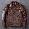 Harley Tough Guy Heavyweight Motorcycle Suit First Layer Thick Cowhide Leather Jacket Men's Short Slim Lapel Leather Jacket Jacket