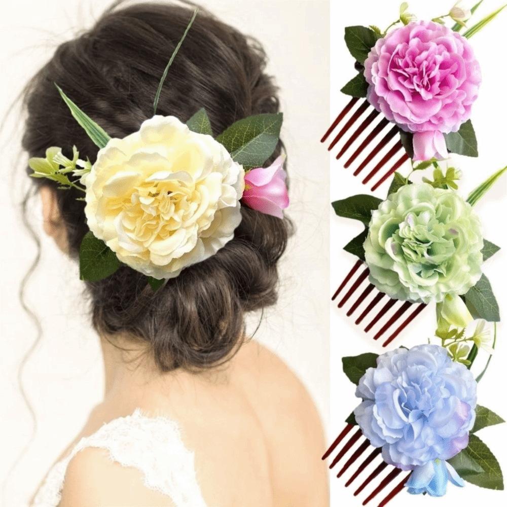 Side Clip Flower Hairpin Hair Clip Wedding Bride Accessories  Water Splashing Festival