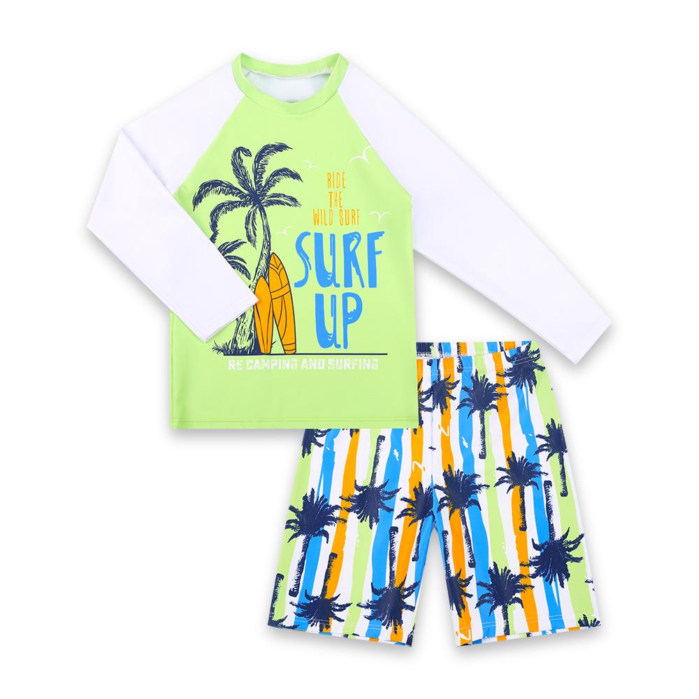 Kids' Two-Piece UV-Protective Swim Set: Long Sleeve Top & Shorts