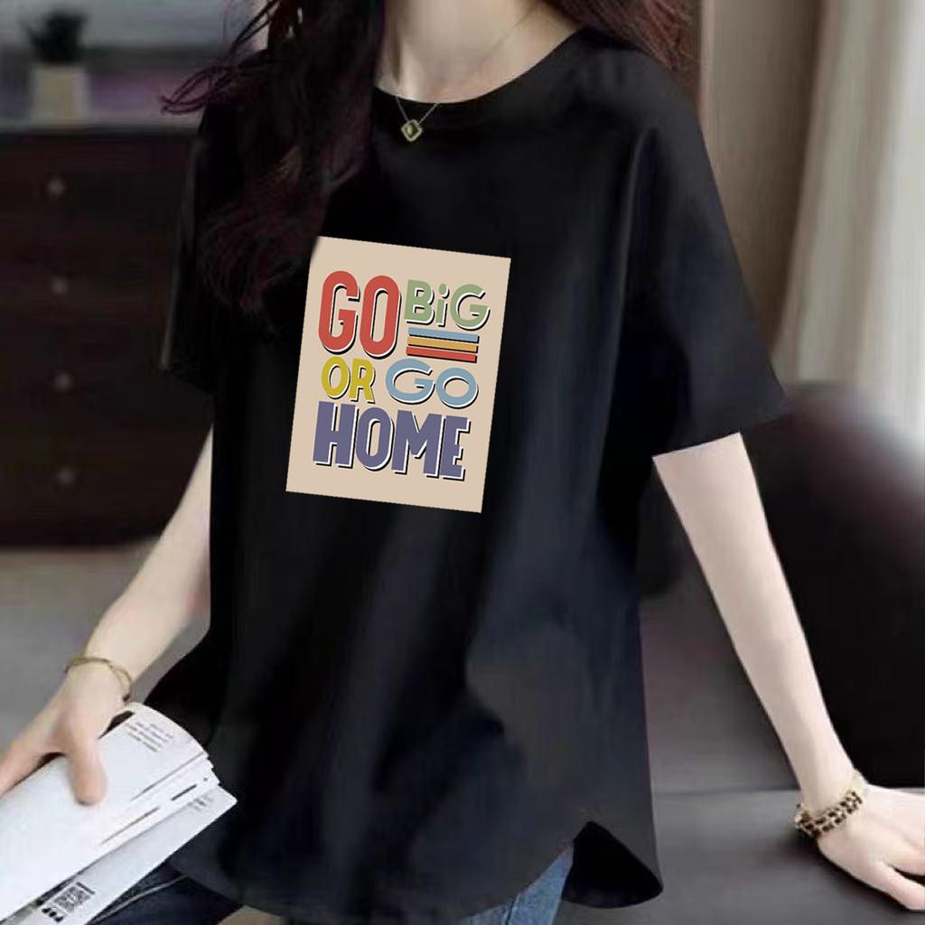 Pure Cotton White Mid-length Short-sleeved T-shirt for Women's Summer New Age-reducing Niche Curve Loose Slimming Base Shirt