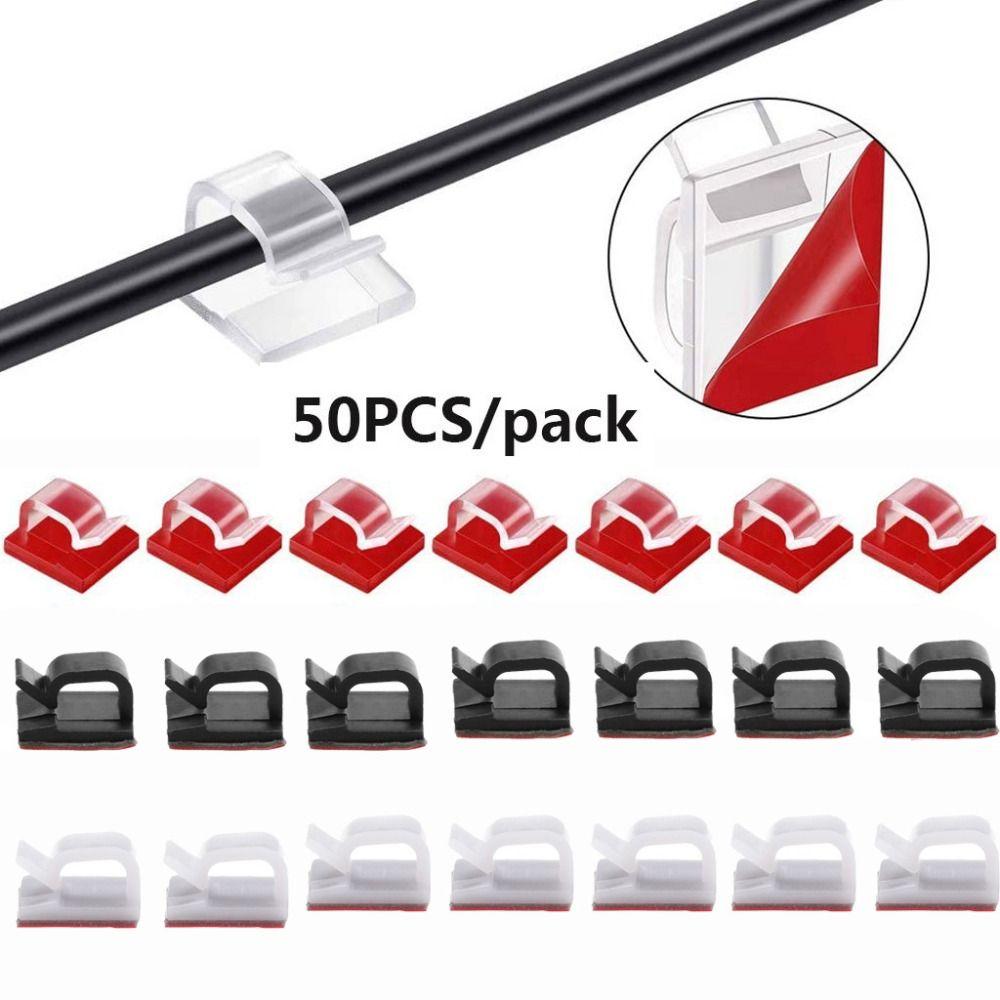 Sticky Buckle Line Self-adhesive Fastener Cable Clamp Fixer Holder Wire Management Cable Clip