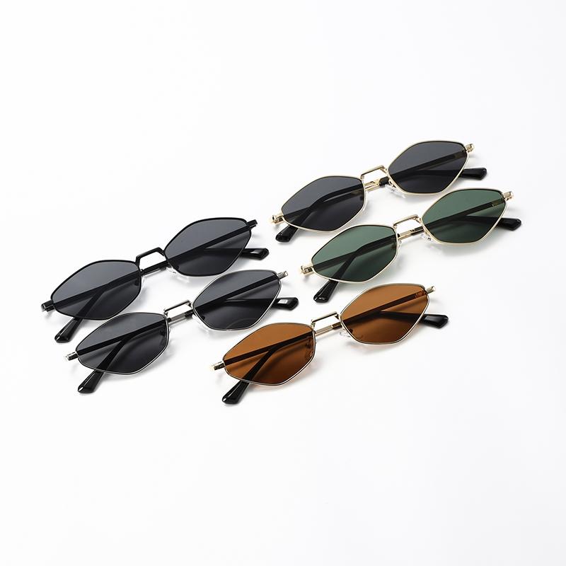 2 шт. Маленькие Полигональные Солнцезащитные Очки Женские Роскошный Бренд Стимпанк Металлическая Оправа Солнцезащитные Очки Женские Ромбовидные UV400 Очки