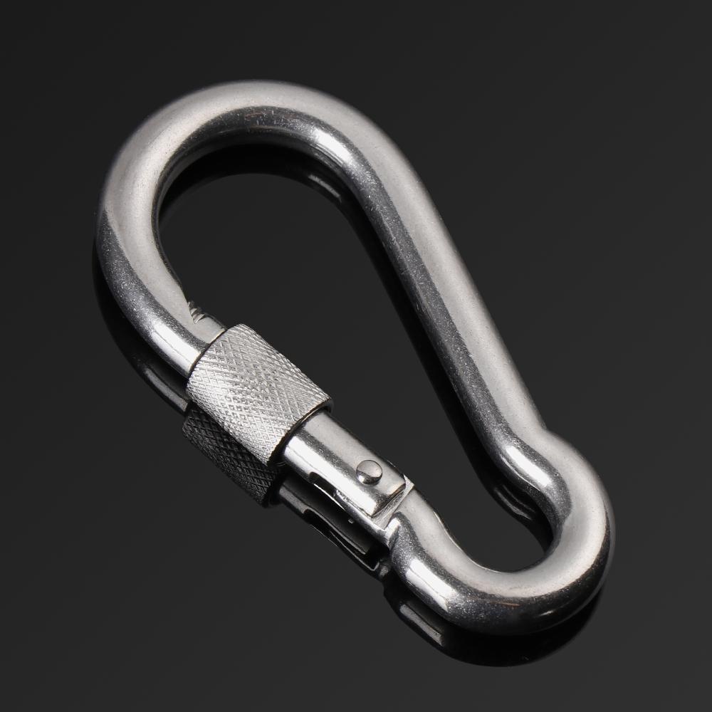 M4~M12 Camping Equipment 304 Stainless Steel Lock Ring Carabiner Safety Hook Travel Kit