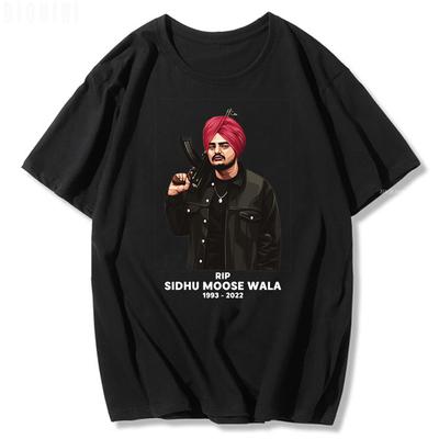 Футболка RIP Sidhu Moose Wala с принтом индийского рэпера и певца, футболки из чистого хлопка с графическим принтом, повседневные футболки в стиле хип-хоп для мужчин и женщин, свободные топы