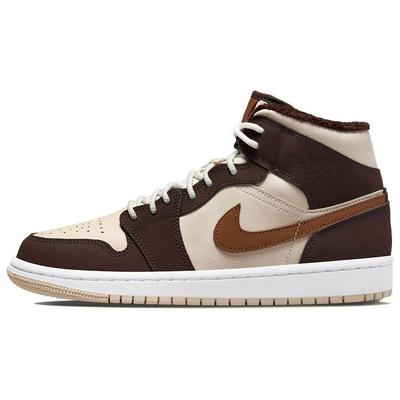 Женские кроссовки Air 1 Mid SE Cream Dark Chocolate Oatme DO6699-200
