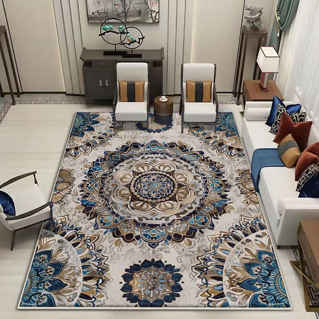 Home Decoration Big Size Luxury Carpet for Living Room Persian Floral Design Room Decor Rug Non-slip Entrance Door Mat Washable