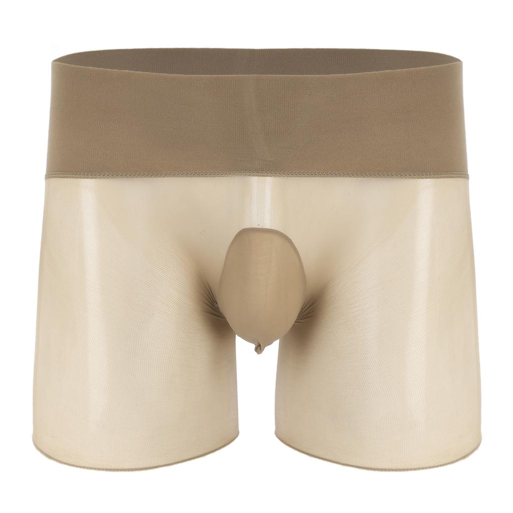 Mens See Through Ultra Thin High Waist Boxer Shorts Sheath Lingerie Underwear