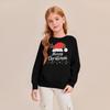Kids' Fashion Loose-Fit Casual Long-Sleeve Christmas Print Oversized Crewneck Sweatshirt