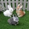 14CM Simulated Rabbit Animal Model Rabbit Home Decoration Crafts Animal Fake Rabbit Fur Handicrafts Gifts Figurines Miniatures