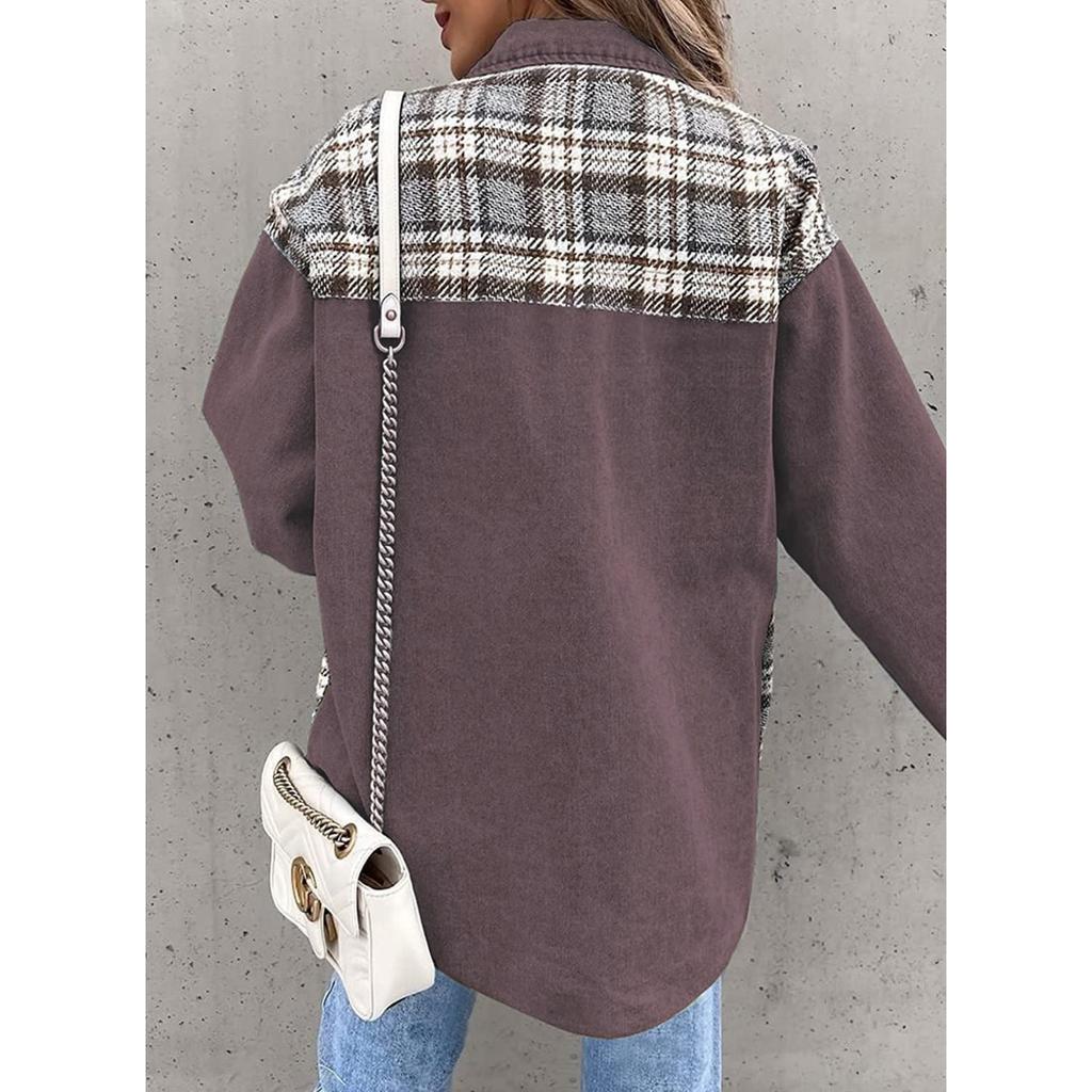 Denim Jacket, Long Sleeved, Checkered, Button Up, Shirt, Jacket Top