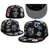 PouChangAnFo 3D Embroidery Team League Baseball Cap, Closed Cap Size, Flat Brim Cap