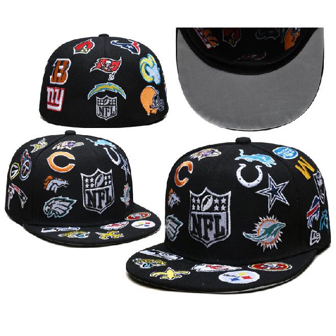 PouChangAnFo 3D Embroidery Team League Baseball Cap, Closed Cap Size, Flat Brim Cap