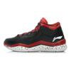 Li Ning WOW 3 Легкие Противоскользящие Средние Баскетбольные Кроссовки Мужские Черный Красный Белый ABAJ013-2