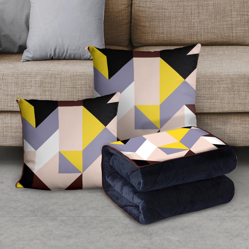 Персонализированная мультяшная флисовая плюшевая подушка-плед