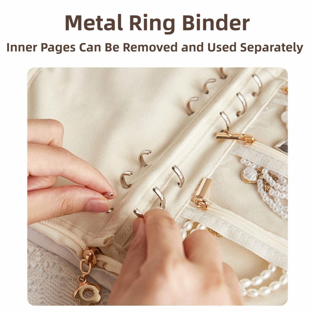 Fashion Jewelry Storage Bag Rose Pattern Jewelry Display Case Travel Jewelry Organizer  Travel