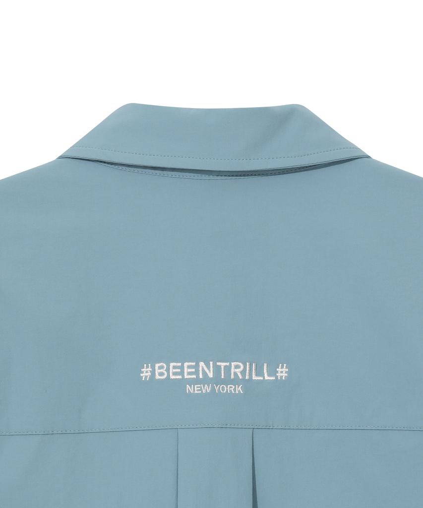 BEENTRILL NEWYORK Женская плетеная технологичная укороченная рубашка (синий)