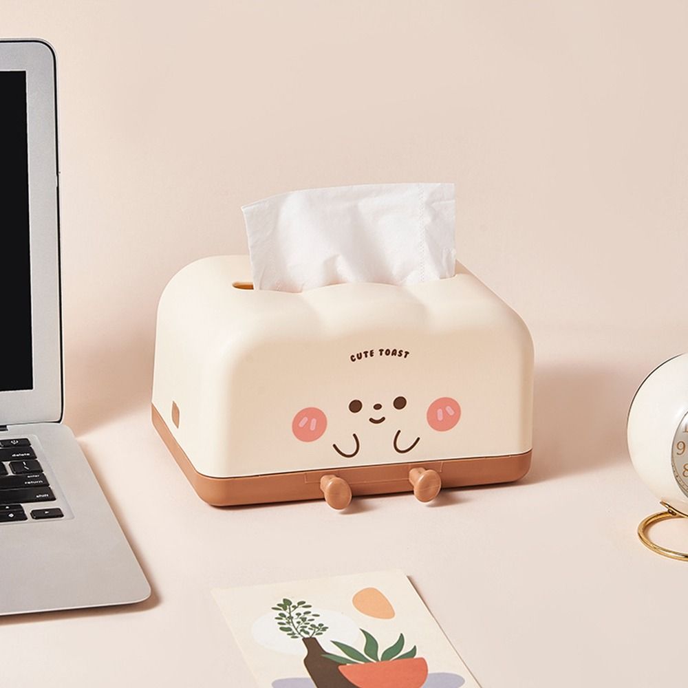 Practical Plastic Bread Tissue Box Adorable with Spring Facial Tissue Holder Decorative Napkin Case Living Room