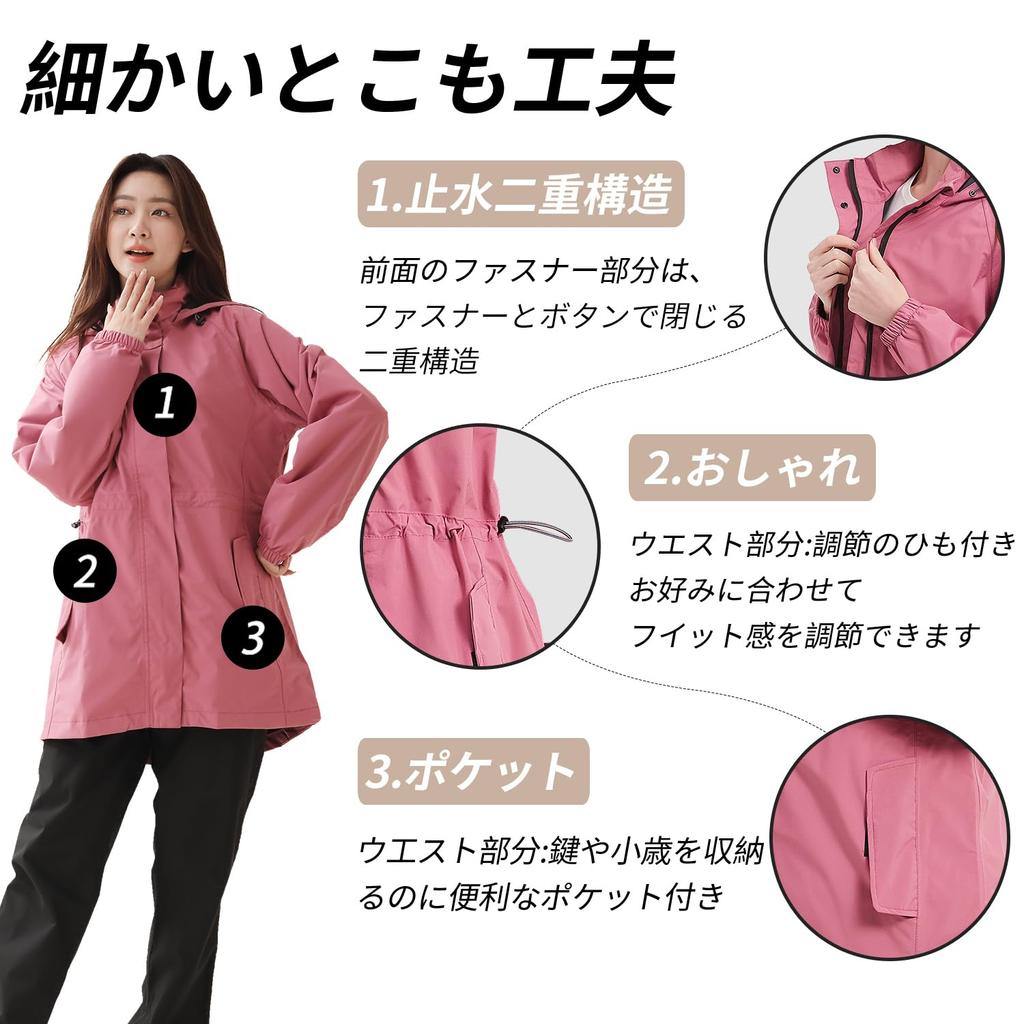 Arasiyama Rainsuit Set and for Golf Outdoor Windbreaker Golf Rainwear for and Sizes Typhoon Protection Women's (Top Bottoms) [Water-Repellent,