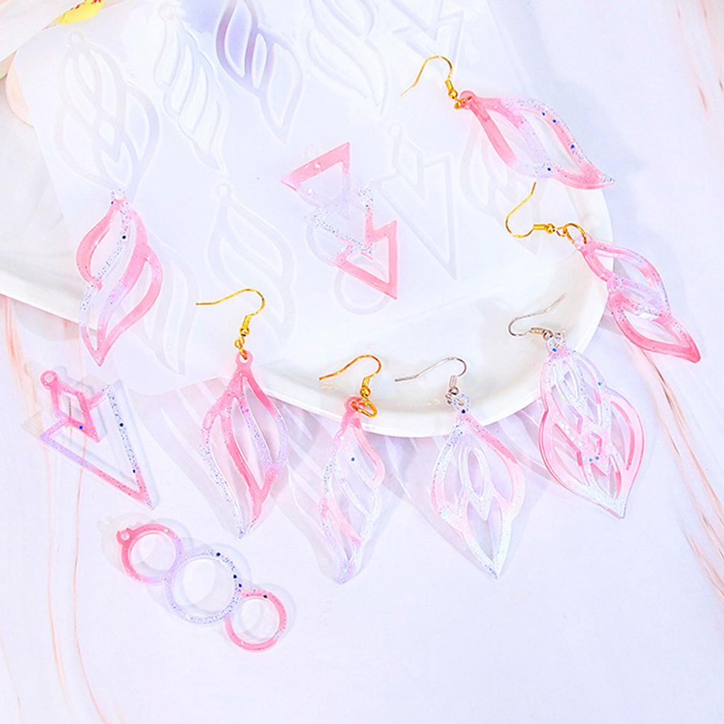 Geometric Silicone Mold Hollowed out Earrings Moulds Jewelry Making Molds Silicone Moulds Perfect Gift for DIY Crafters