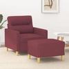 VidaXL Armchair with Footrest Bordeaux Red 60 Cm Fabric, Sofa, Armchair, TV Armchair, Single Sofa, Seat, Sofa 3201071