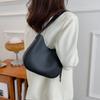 PU Shoulder Underarm Bag Solid Color Handbags Casual Half-Moon Underarm Bag  for Women