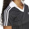 adidas Оригинальная рубашка поло с вышитым логотипом бренда FW24 с коротким рукавом в полоску, женские рубашки поло черного цвета JD2606