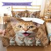 Милый набор постельного белья с узором желтого кота, одеяло, пододеяльник, наволочка, домашний декор, подарок (1 пододеяльник + 2 наволочки, без наполнителя)