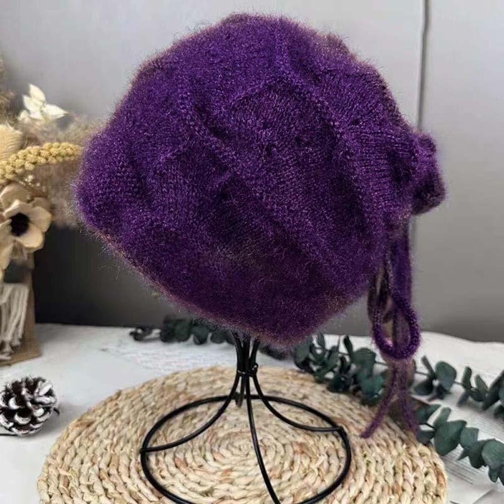Cable Knit Neck Warmer Large Size Slouchy Hat Thermal Headwear Winter Cap Cold Weather