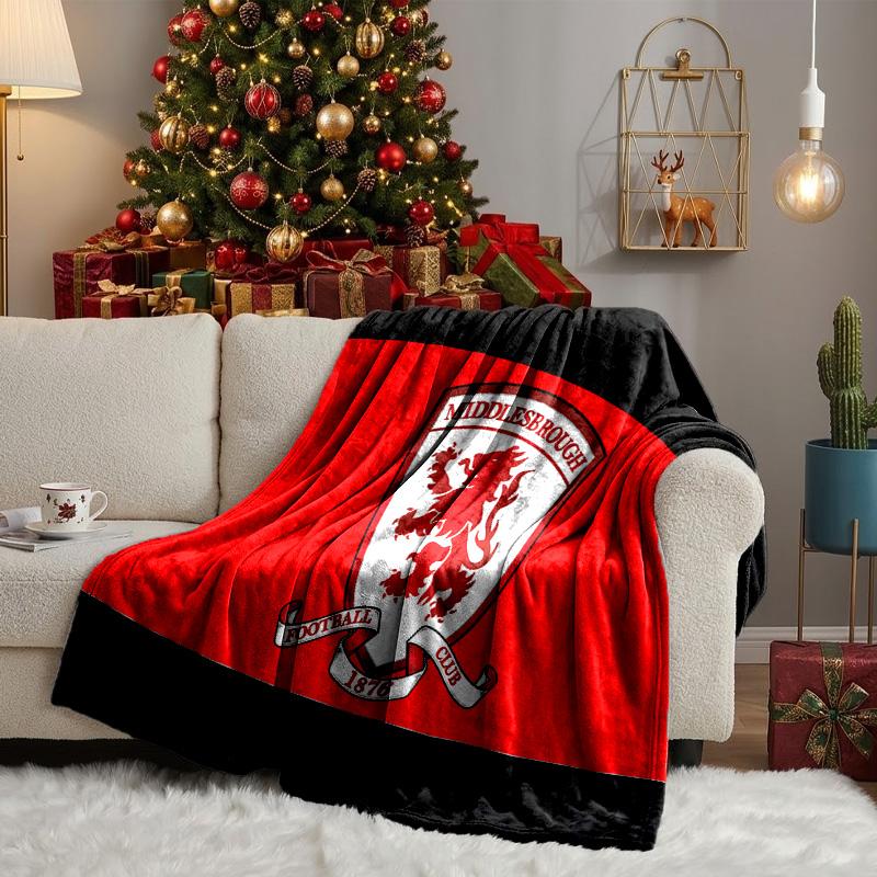 Football Club Middlesbrough Throws Blanket Flannel Blankets Plush for Couch Bed Gifts for Men Women Travel picnic blanket Christmas fan gifts