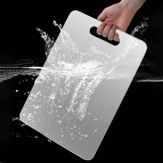 Разделочная доска из нержавеющей стали, двухсторонняя разделочная доска для кухни, удобная ручка, большая универсальная разделочная доска для мяса, овощей, фруктов