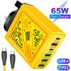 65 Вт USB зарядное устройство Type C кабель для быстрой зарядки QC3.0 дорожные зарядные устройства для iPhone Samsung Xiaomi адаптер для мобильного телефона EU US UK вилка