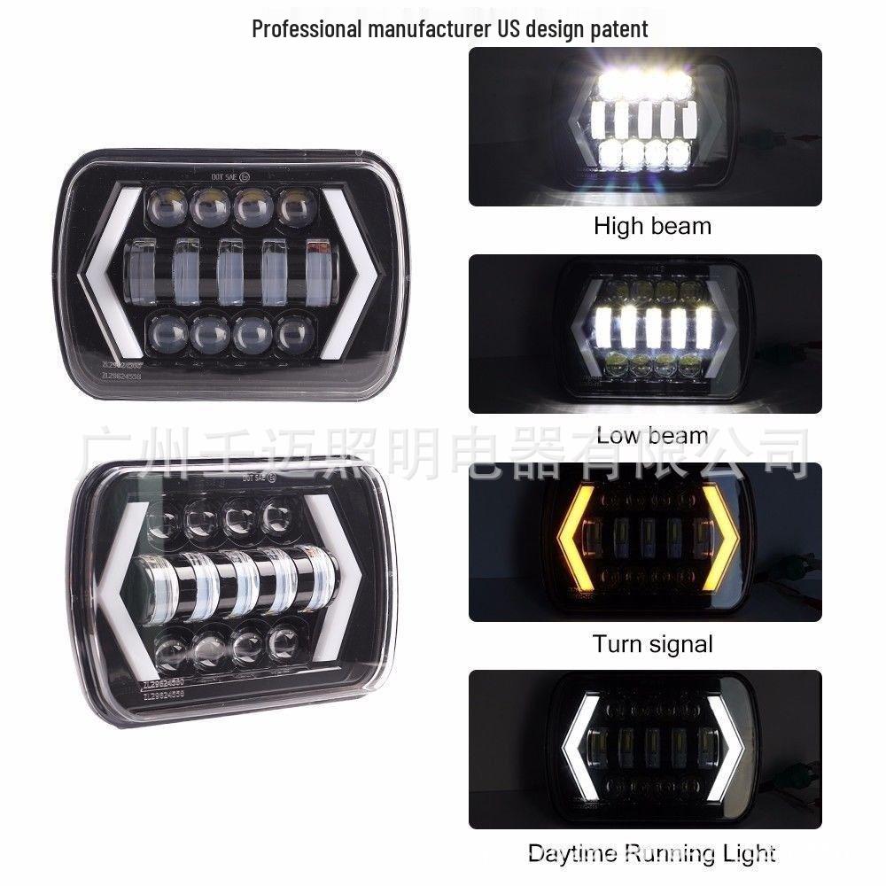 New 7-Inch Square LED Headlight for Wrangler Trucks (Compatible with 5x7 & 6x7)